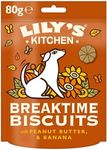 Lily's Kitchen Breaktime Biscuits with Peanut Butter and Banana. 8 x 80g. Dog Treats for Everyday Use and Rewards, Made with Natural Ingredients. Crunchy Biscuit. Great for Training.