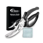 Heavy Duty Poultry Shears - Sharp Home Cooking Kitchen Scissor with Safety Lock & Hang Hole, Stainless Steel with Anti-Slip Handle for Cutting Food, Chicken, Bone, Meat, Fish, Vegetable, Herb