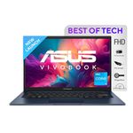 ASUS Vivobook 14 Thin and Light Laptop, IntelCore i3-1215U 12th Gen, 14" (35.56 cm) FHD, (8 GB RAM/512GB SSD/Win11/Office 2021/Fingerprint/42WHr /Blue/1.40 kg), X1404ZA-NK321WS