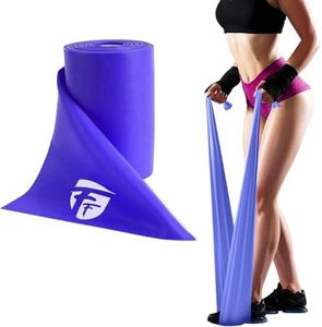 FirstFit Resistance Bands Exercise Elastic Bands Latex Bands for Pilates Yoga Phycial Therapy Rehab Home Gym Workout Fitness (1.5 Meter Purple)