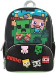 BIOWORLD Minecraft Icon Molded Rubber Charms 16" Youth Backpack