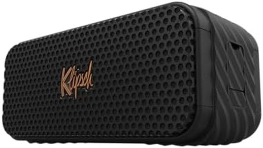 The Klipsch Nashville Portable Bluetooth Speaker with a 2.25" full range drivers for 360 degree audio, IP67 dust and waterproof rating, 24 hours of playtime for a premium live concert experience