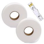 2 x 70 Yards Wonder Web Hemming Web Tape Fusible Bonding Tape Fabric Fusing Tape Adhesive No Sew Hem Tape Iron on with Tape Measure for Clothes Dress Trousers Curtains Jeans Stretch Fabric Seams