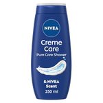 NIVEA Crème Care Shower Cream (250 ml) Caring Shower Body Cream Enriched with Almond Oil, Moisturising Shower Gel Body Wash with Vitamin C, E