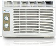 Senville 5,000 BTU Window Air Conditioner and Fan, Easy Mechanical Controls, Washable Filters, White