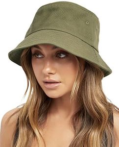 FURTALK Bucket Hats for Women Washed Cotton Packable Summer Beach Sun Hats Bucket Hat with Strings for Travel