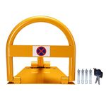 TOPWAY Car Parking Space Lock, High Visibility Yellow Arched Lockable Folding Car Parking Barrier, Car Park Driveway Guard Saver Blocker, for Safe Lane Driveway Parking 161899