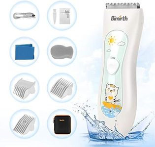 Bimirth Baby Hair Clipper, Silent Hair Clippers for Children, Quiet Kids Hair Trimmer, Cordless Toddler Haircut Machine in Bag for Easy Storage, USB Rechargeable, Waterproof, 3 Guide Combs (with Bag)