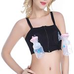 Charmonic Hands Free Breast Pumping Bra, Breast Pump Bra Hands Free, Nursing Bras Breastfeeding for All Breast Pumps (Black, M)