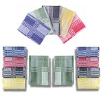 SAMI STUDIOS Large Kitchen Towels Cotton For Home, Soft & Absorbent Hand Towel For Kitchen Cleaning & Quick Drying Of Plates & Glasses, 40 X 60 Cm, Luxurious Checked Mixed Colors - Beige, Set Of 10