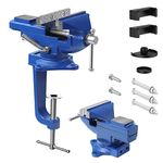 Bench Vise Dual-Purpose Combined Bench Clamp, Heavy Duty Table Vise with Swivel Base for Woodworking, Cutting Conduit, Drilling, Metalworking (3.2‘’)