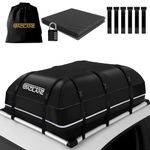 GADLANE Car Roof Bag - 20 Cubic Feet Waterproof Roof Box for Cars with/without Roof Rack, Anti-Slip Mat, 6 Sturdy Door Hooks, Combination Lock, Storage Bag, Durable 820D Material - For Travel (Black)