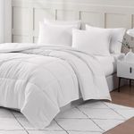 King Size Comforter Set - Goose Down Alternative – Washed Ultra-Soft - Premium All Season Warmth Bedding Set (King, White)