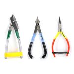 Ojarwala Jewellery Making Cutter Plier and Round Plier Pack of 3 (Combo Set) Multicolour