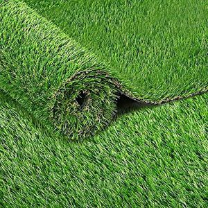 Primeturf Artificial Grass 10SQM Roll 1x10m 30mm Pile Height Synthetic Turf Mat Fake Plants Yarn Lawn, Garden Backyard Patio Indoor Outdoor Home Decor, 4-coloured Set of 2 Grasses UV Resistant