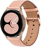 Meliya Bands Compatible with Samsung Galaxy Watch 5 Band / Galaxy Watch 4 Band, Galaxy Watch 5 Pro Band 45mm / Galaxy Watch 4 Classic Bands, 20mm Leather Replacement Strap for Samsung Watch 5 / 4 Bands Women Men (Pink)