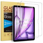 SPARIN 2 Pack Screen Protector for iPad Air 13 Inch M2/ iPad Pro 13 Inch M4, Tempered Glass Film for iPad 13 Inch 2024, Scratch Resistant, HD Clear