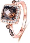 Barzel 18K Rose Gold Plated Created Smoke Topaz & Morganite Ring (5)