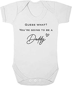 allaboutthebump Guess What? You're Going To Be A Daddy | Baby Announcement Vest Bodysuit (Pregnancy Reveal) - Gift Wrapped with Box, White, 0 Months