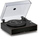 1 by ONE All-in-One Vinyl Record Player, HiFi Turntable Built-in Speakers, Phono Preamp, AT-3600L Cartridge,Belt Drive 2-Speed, Black Classic Edition