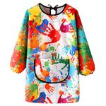 LECTNORE Kids Painting Apron Waterproof Painting Apron Long Sleeve for Kids Children's Art Smock with Pockets for Painting Cooking Eating（Height 80-100cm）