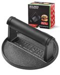 HULISEN Pre-Seasoned Cast Iron Burger Press, Heavy Duty Burger Smasher for Griddle with Heat Resistant Handle, Grill Press for Hamburger, Bacon, Meat, Steak, Patty, Sandwich, Barbecue Grilling Tool