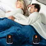 WOOMER Heated Blanket, Queen Size 84"x 90" Soft Flannel Fast Heating Blanket with Multi-Color Option, 10 Heating Levels & 0.5-12H Auto Off, Over-Heat Protection