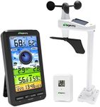 Urageuxy Wireless WiFi Weather Station Anemometer with Solar Wind Speed/Direction, and Indoor Outdoor Thermometer and Hygrometer