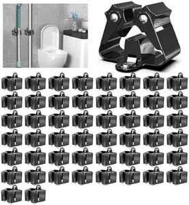 3-H Stainless Steel Broom Holder Wall Mount 50-Pack- Heavy Duty Mop Organizer, Wall Mounted Broom Storage with Secure Mounting for Kitchen Laundry Garage Bathroom (Space Saving)