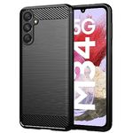 TheGiftKart TPU Rugged Shockproof Back Cover Case | Total Camera Protection | Anti-Fingerprint Finish | Stylish Design|360 Degree Protection Back Cover for Samsung M34 5G / F34 5G (Black)