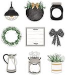 Carson Dellosa 150-Piece Modern Farmhouse Bulletin Board Cutouts, Mason Jar, Bows, Pots and More Farmhouse Cutouts for Bulletin Board, Farmhouse Classroom Décor and Black and White Classroom Décor