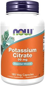 Now Foods, Potassium Citrate, 99mg, 180 Vegan Capsules, Lab-Tested, Potassium, Minerals, Gluten Free, Soy Free, Vegetarian