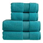 Christy Living Carnival Bath Towels | Set of 4 | 2 Hand, 2 Bath | Soft Plush Cotton Bathroom Towels | Absorbent Shower Towels | Quick Dry | 650GSM | Machine Washable | Duck Egg Blue