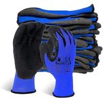 FORTUNER 5 Pairs Latex Coated Safety Gloves for Men Industrial Gloves - Hand Gloves for Men - Gardening Gloves - Working Gloves for Men - Rubber Gloves for Gardening Work -Cut Resistant Gloves (BLUE)