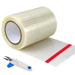 Fiberglass Rv Awning Repair Tape Kit - 5 Inch Wide 39ft Heavy Duty Waterproof Tear Repair Patch for Tent, Tarp, Canopy, Boat with Canvas Tape and Sail Repair Tape