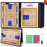 RoseFlower Basketball Magnetic Coaching Board, Portable Basketball Tactic Coaches Strategy Board Coach's Training Equipment Aids,Dry Erase Coaching Marker Tactics Board Whiteboard, Referee Accessory