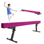 LN COZY CORNER Gymnastics Beam with 5 heights Adjustable 8ft Balance Beam Home Gym Equipment for All Gymnastic (Purple)