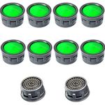 Piber Pack of 10 Water Carbonator for Water Beads, Model PER-V01-10-SL, 20.9 mm Thread Size, Aerator, Flow Regulator