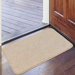 MAYSHINE Non-Slip Door Mat - Entrance Rug Shoes Scraper, Absorbs Mud Dirt Trapper Mats, Indoor/Outdoor, Machine Washable - 45x75 cm Beige