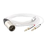 Tirstrup 4-Pin XLR Balanced Male Cable 1.2m 100% Pure Silver Headphone Cables for Hifiman Ananda, Denon AH-D600, AH-D7200, AH-D7100 and Other Audio Player (4 Pin XLR to Dual 3.5mm Male Version)