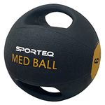 Sporteq Pro Medicine Ball - Strength Training Equipment for Core, Cardio Training - Workout Equipment with Double Handle Weighted Grip - 5 KG