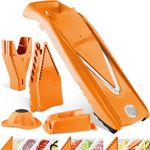 Börner Mandoline Slicer V5 (Professional Set) • Adjustable Vegetable Slicer (7-Piece) • 10 Cutting Styles • Kitchen Slicer incl. Docking Station • Stainless Steel V-Blade • Color: Orange