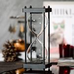 Large Fillable Hourglass Timer, Decorative Empty Hourglass, Wooden Frame Sand Hourglass