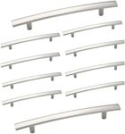 Aviano Hardware | 10 Pack Modern Curved Subtle Arch Handle Pull | Cabinet Hardware | Kitchen Cupboard Door, Bedroom Dresser Drawer, Wardrobe and Office Furniture Hardware (Satin Nickel, 7-13/16 inch),