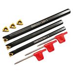 Lathe Turning Tools Holder SNR0008K11 SNR0010K11 SNR0012M11, Indexable Internal Threading Boring Bar Set with 6Pcs 11IR A60 Indexable Turning Inserts + 3Pcs T8 Wrench (8/10/12mm)