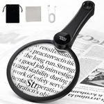 Magnifying Glass with 49 LED Light, 10X 20X 45X Large Handheld Magnifier