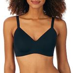 DKNY Women's Active Comfort Sports Bra, Light Impact, Wirefree, Opaque, Black, 34B