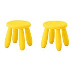 Ikea Mammut Children's Stool, Yellow, Plastic, Indoor/Outdoor, Pack of 2