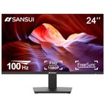 SANSUI Monitor 24 inch 100HZ FHD Computer Monitor, PC Monitor with HDMI, VGA, VESA, Tiltable, Frameless, Eye Care for Home Office(ES-24F2 HDMI Cable Included)