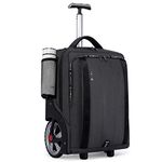 Rolling Backpack Wheeled Backpack, Business Bag, Carry on Luggage Waterproof Bag, Fit 17.3 Inch Men Women Computer Bag, Black, 20 inches, Travel Backpacks